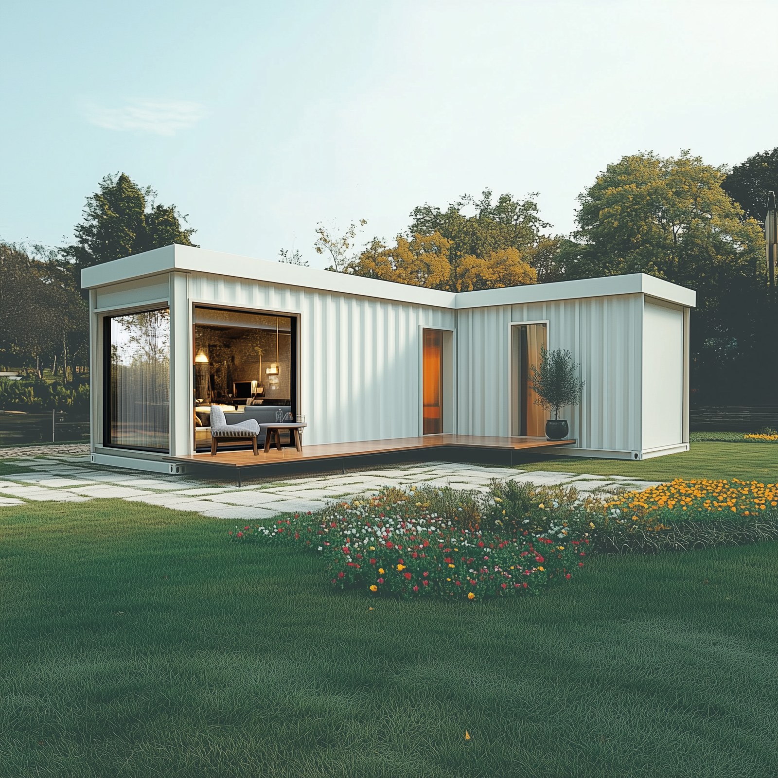 Container-Modul ab 60 m² – Außenansicht